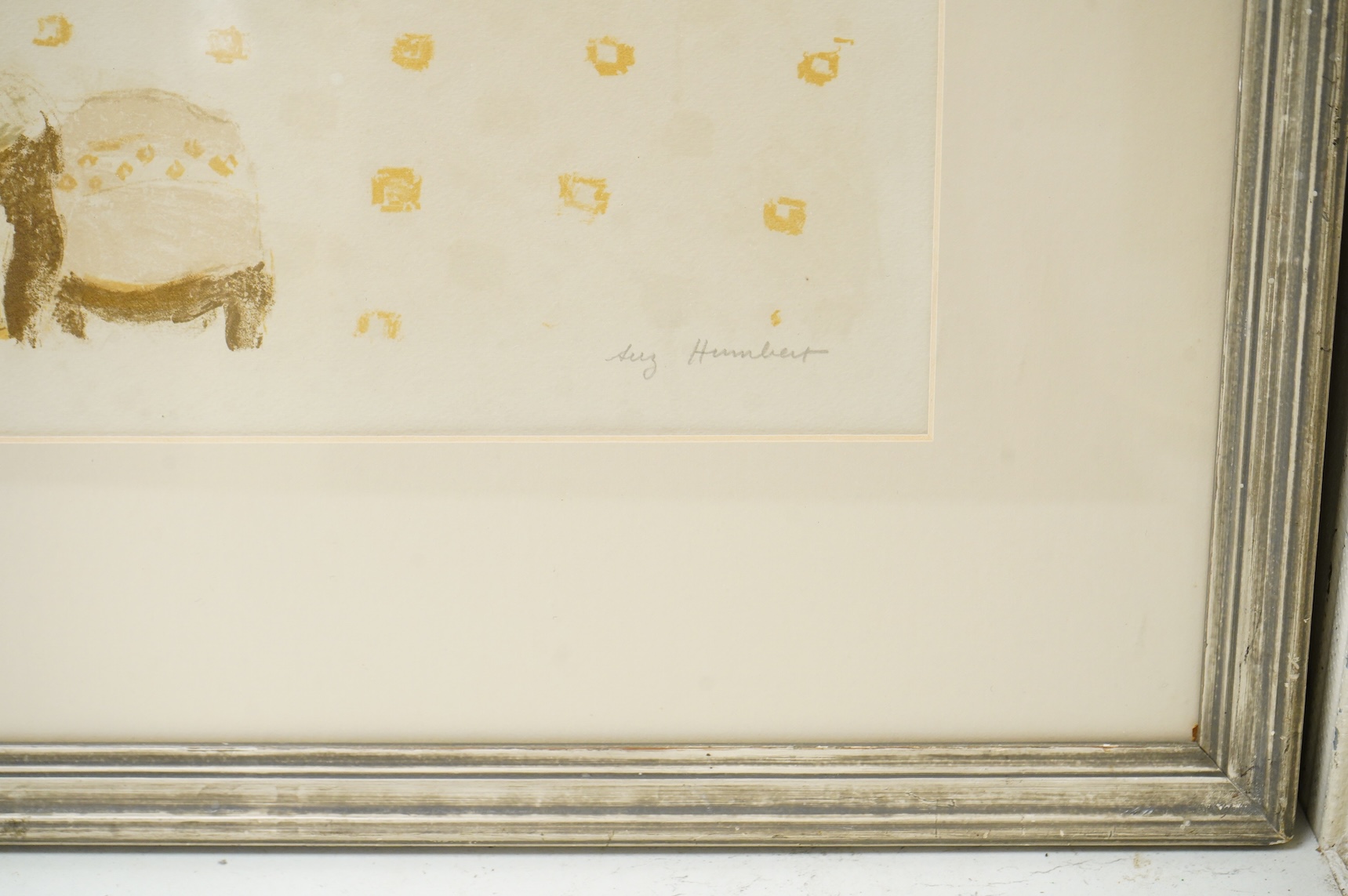 Suzanne Humbert (French, 20th C) Interior scenes, each signed in pencil and limited edition, two lithographs, 49 x 36cm